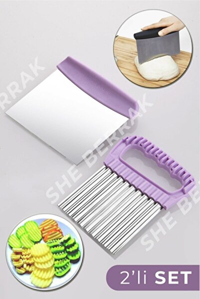 she berrak مجموعة من قطعتين من قطاعة العجين الفولاذية وشكل قطاعة الخضار