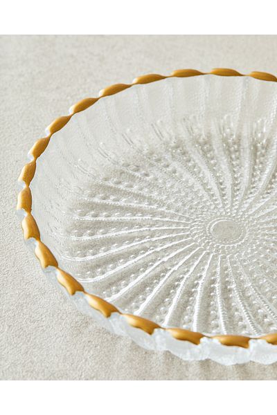 English Home Lily Gold 12 cm Glass Snack Bowl