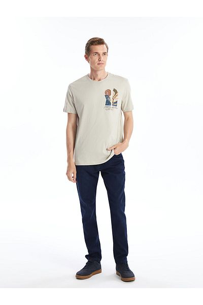 LC Waikiki Lw - Crew Neck Short Sleeve Printed Combed Cotton Men's T-Shirt