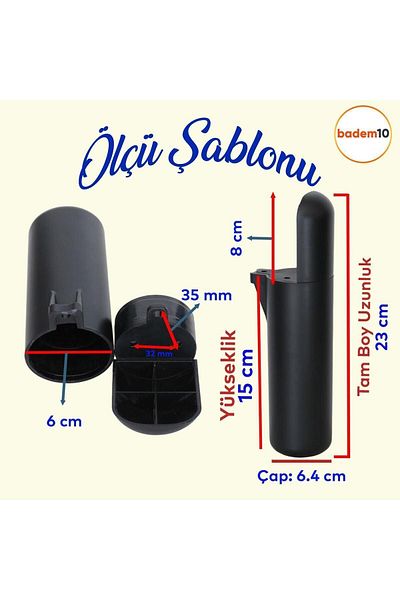 Badem10 Capsula Bohemian (PREMIUM) Negru 15 Cm Mobilier Canapea Unitate TV Fotoliu Baza Riser Picior Picioare