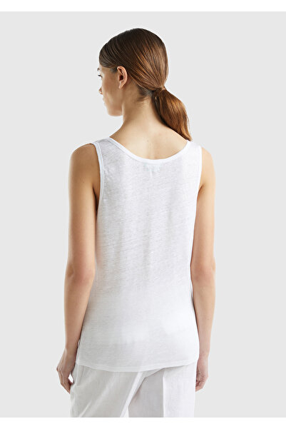 United Colors of Benetton Λευκό λινό γυναικείο εσώρουχο - Άνετη εφαρμογή και χοντρές τιράντες