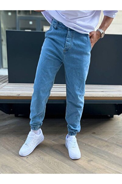 DK FASHION MAVİ PAÇA LASTİKLİ KOT JOGGER