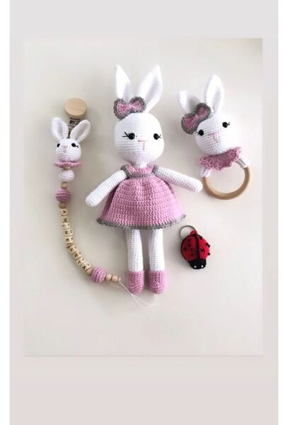 msl masal hobi evi AMİGURUMİ SUSLU TAVSAN YENİDOGAN SET