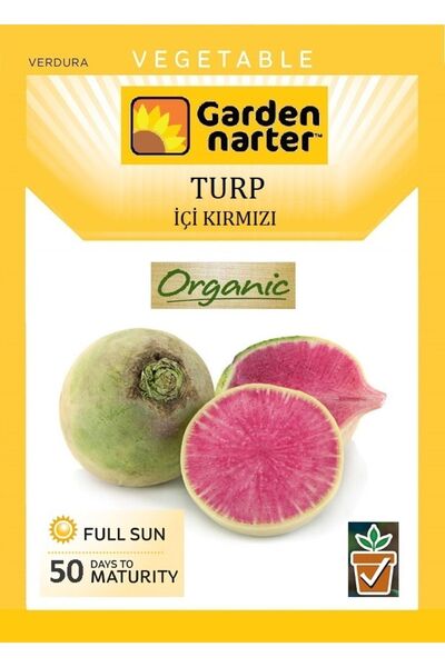 GARDEN NARTER Içi Kırmızı Turp Tohumu Doğal Organik Tup Tohumu Pakette 10 gr ...