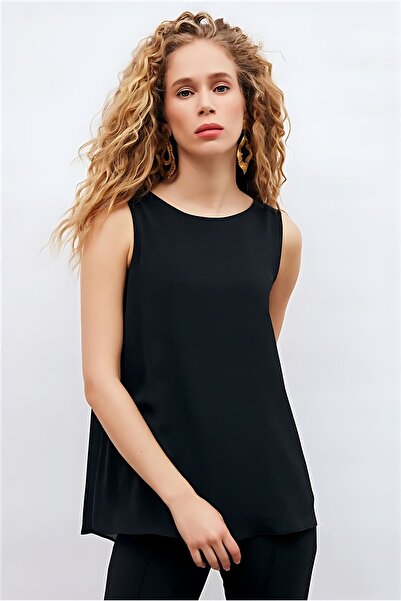 Sateen Sıfır Kol Salaş Bluz