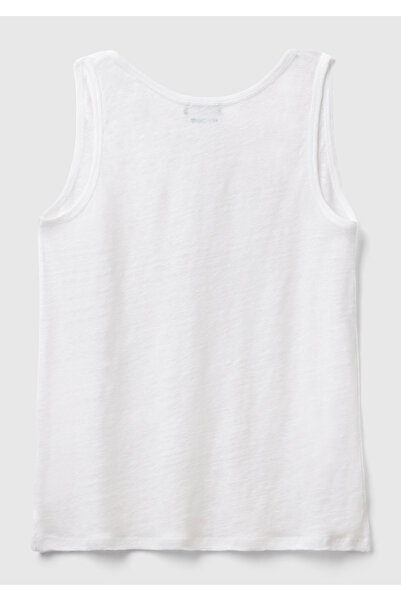 United Colors of Benetton Λευκό λινό γυναικείο εσώρουχο - Άνετη εφαρμογή και χοντρές τιράντες