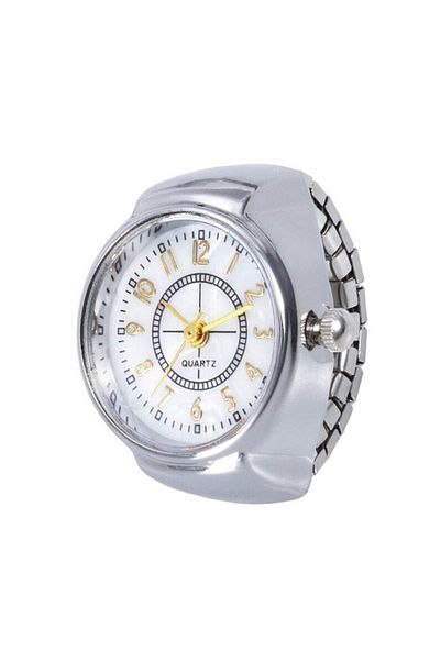 QUARTZ Mini Watch Ring, Jewelry Ring Watch, Silver Color Finger Watch, Tiny Ring Watch, Silver Ring Watch