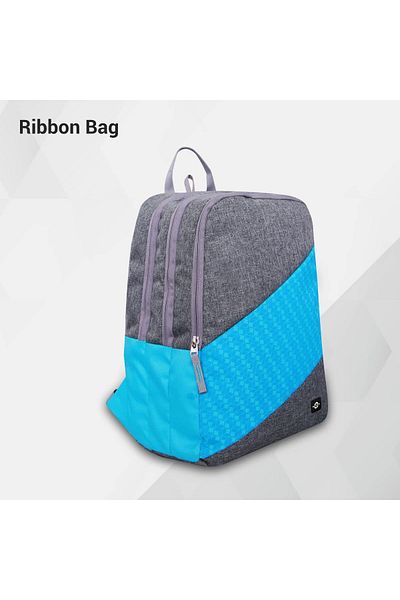 Nivia Ribbon School Bag | Green Blue | Lightweight | Polyester | Durable | Water Resistant