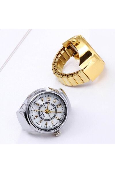 QUARTZ Mini Watch Ring, Jewelry Ring Watch, Silver Color Finger Watch, Tiny Ring Watch, Silver Ring Watch