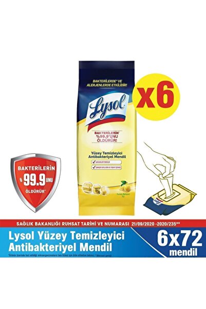 Lysol Surface Cleaner Wet Wipes 6X72 432 Sheets