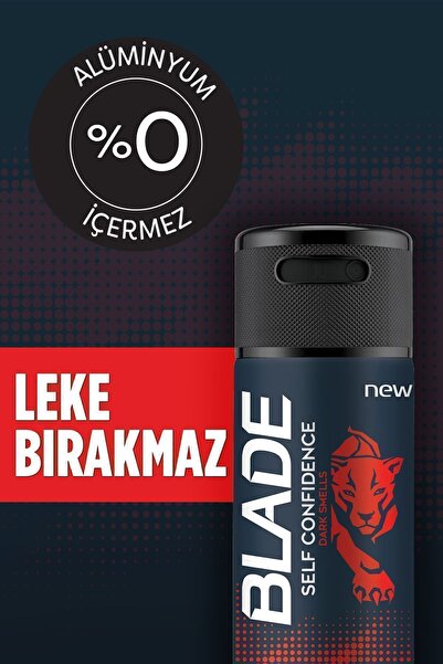 Blade Self Confidence Erkek Deodorant 3x150ml Leke Bırakmaz