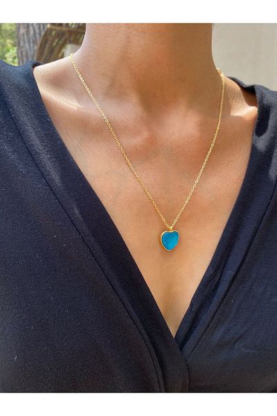 MagicStone Turquoise Glass Pearl Coated Necklace