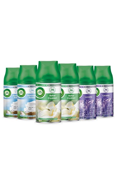 Air Wick Oda Kokusu Freshmatic Makine Yedek Spreyi 250 Ml X 6, Temizliğin Esintisi, Bahar Çiçekleri, Lavanta