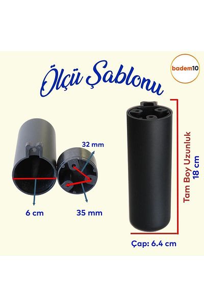 Badem10 Capsula Bohemian (PREMIUM) Negru 18 Cm Mobilier Canapea Unitate TV Fotoliu Baza Stalp Picioare