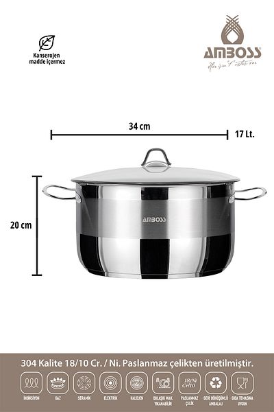 Amboss Saphire 34X20 - Deep Pot and Steel Lid
