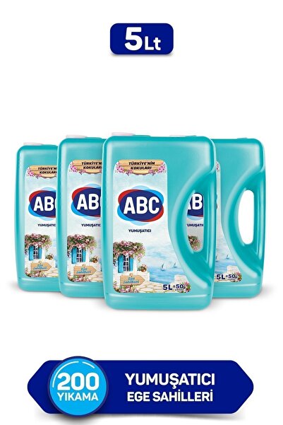 ABC Çamaşır Yumuşatıcısı Ege Sahilleri 5 Litre X 4 Adet