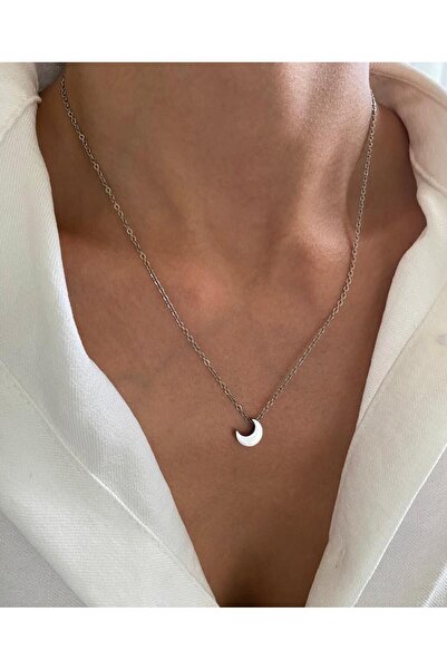 MagicStone قلادة قطعة القمر الفولاذية