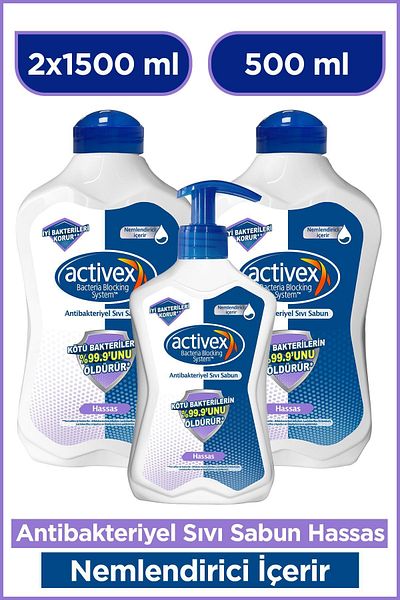 Activex Antibacterial Liquid Soap Sensitive 2x1.5 Lt 500 ml