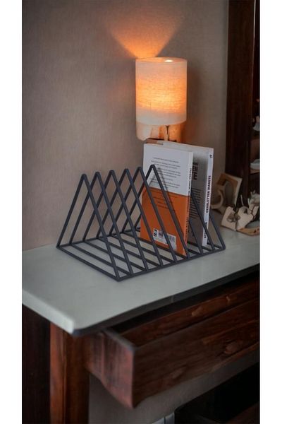 güven iş metal Metal Bookshelf and Newspaper Holder - Plaque and Magazine Table Organizer