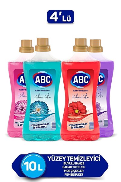 ABC Yüzey Temizleyici Büyülü Bahçe + Bahar Tutkusu + Mor Çiçekler + Pembe Buket 2500ml 4'lü Set