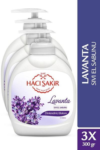 Hacı Şakir Lavender Relaxing Care Liquid Hand Soap 300 ml x 3 Pieces