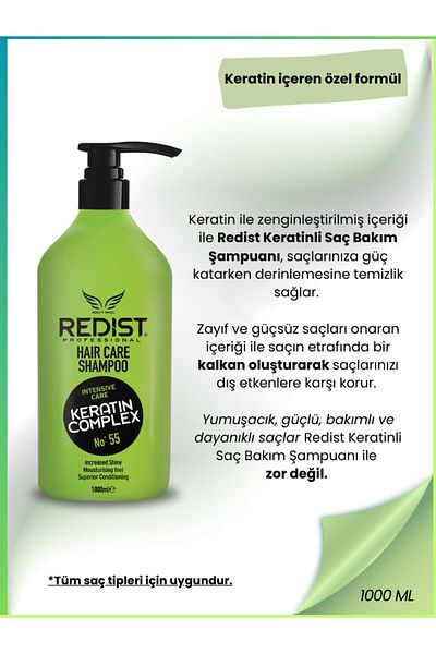 Redist Keratin-Shampoo – Reparierende und stärkende Pflege (1000 ml)