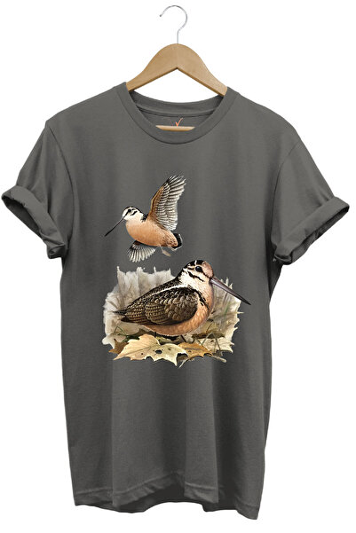 WİDİ Tricou gri pentru vânătoare Hunter Hunting Printed 100% bumbac Regular Fit