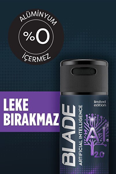 Blade Artificial Intelligence 2.0 Erkek Deodorant 3x150 ml Leke Bırakmaz