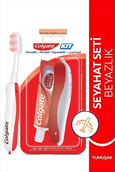Colgate Seyahat Seti Optic White Anında Beyazlık Beyazlatıcı Diş Macunu 20 ml + Yumuşak Diş Fırçası