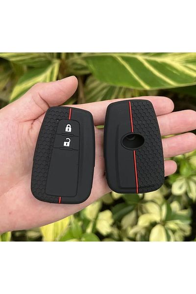 emii auto spare parts Toyota Old Case - C-Hr Camry Prius Prado Rav4 Key Case, Black/Red