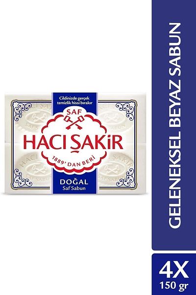 Hacı Şakir Natural Traditional Pure White Soap 4x150 gr