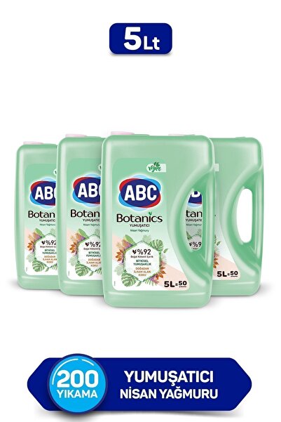 ABC Çamaşır Yumuşatıcısı Botanics Nisan Yağmuru 5 Litre X 4'lü Set