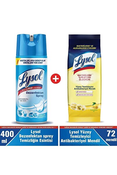 Lysol Yüzeyler için Dezenfektan Sprey 400 ml + Yüzey Temizleyici Antibakteriy...