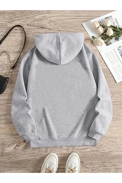 CAST COLLECTİON Γκρι Unisex Φούτερ με στάμπα Do What Makes You Happy