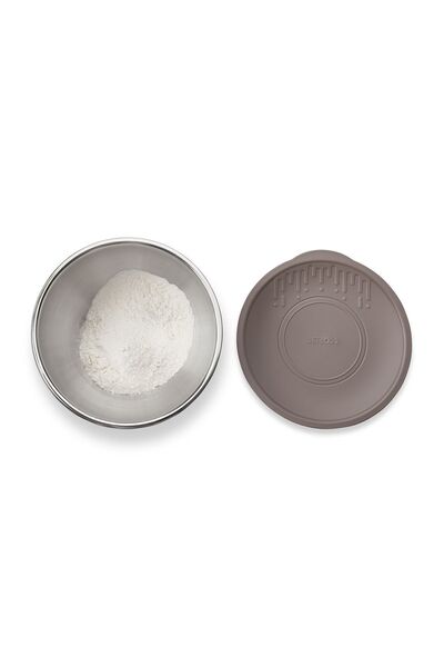 Amboss Satin Paslanmaz Çelik 28 Cm Paslanmaz Çelik Kase 3 Parça Çok Amaçlı Karıştırma Kase Seti Gri