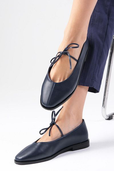 Mio Gusto Dámské baleríny Elaine Navy Blue - šněrovací boty