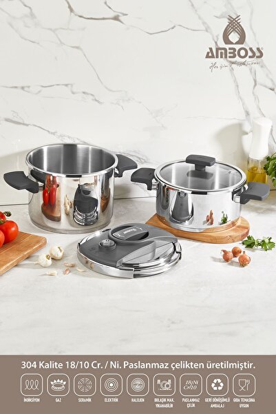 Amboss Enio Matik 4 6lt 4 Piece Pressure Cooker Set