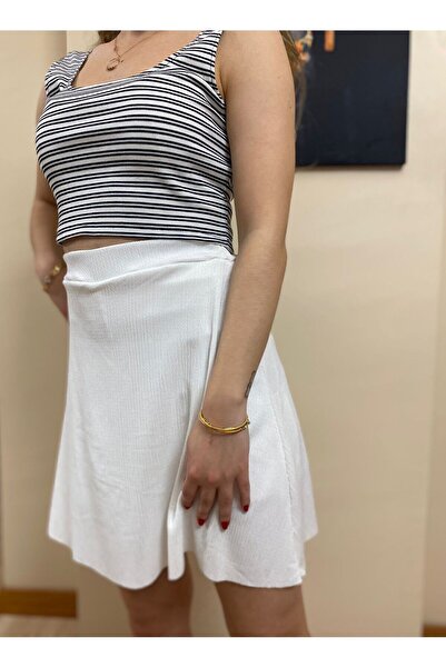 SUHIS WHITE SUMMER SHORTS SKIRT