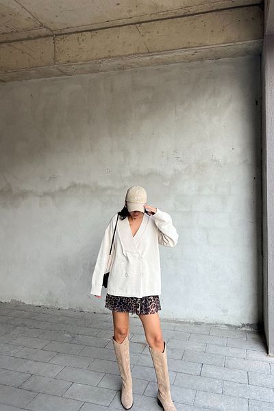 Seda Yalçın Atelier Double Breasted Collar Cream Cardigan - Buttoned