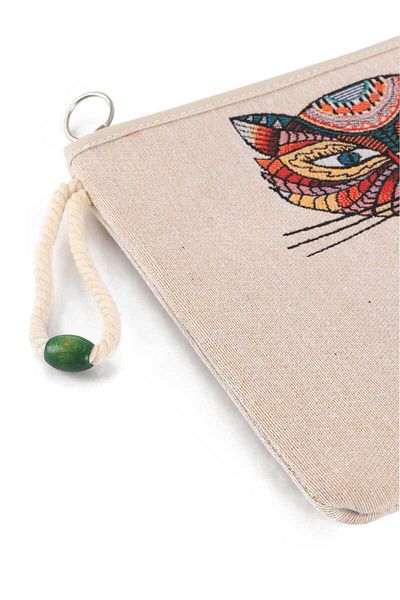 Bursa İpek Cat Patterned Tapestry Handbag