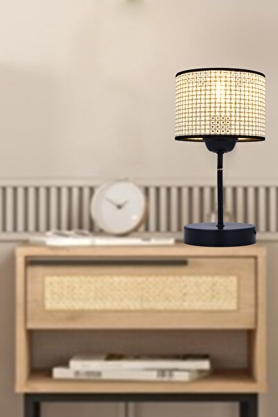 retro home design Tekli Bej Hazeran Şapkalı Abajur Masa Lambası Salon Yatak O...