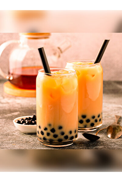 Ethex Siyah Bubble Tea Frozen Smoothie Ve Milkshake Uyumlu Pipet Kalın Kokteyl Pipet 50 Adet