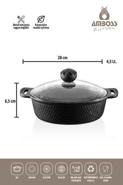 Amboss Quartz 28 Cm Cast Iron Flat Pot
