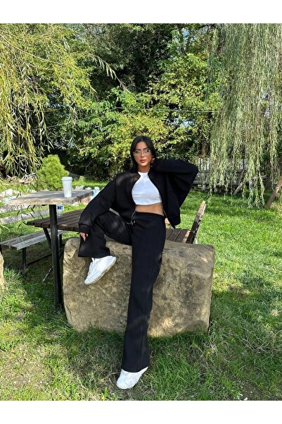 Club Floral Fashıon 3 fonalas Compact Raster Palazzo és Cardigan tréningruha szett