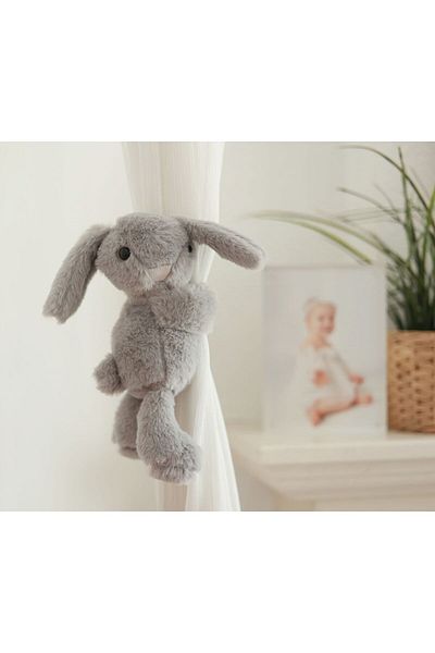 Littleandmoreofficial Gray Plush Rabbit Bracelet - Hugging & Hugging, Baby & Kids Room Curtain Decor