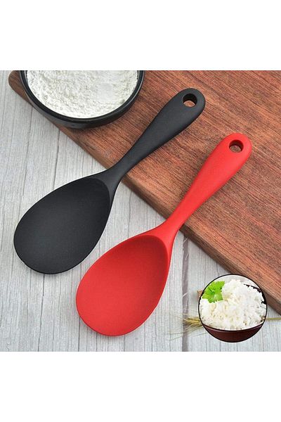 Ekostem Ultra Hard Silicone Rice Spoon - High Temperature Resistant, Fireproof and Non-Stick 1 Piece