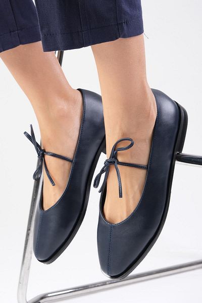Mio Gusto Dámské baleríny Elaine Navy Blue - šněrovací boty