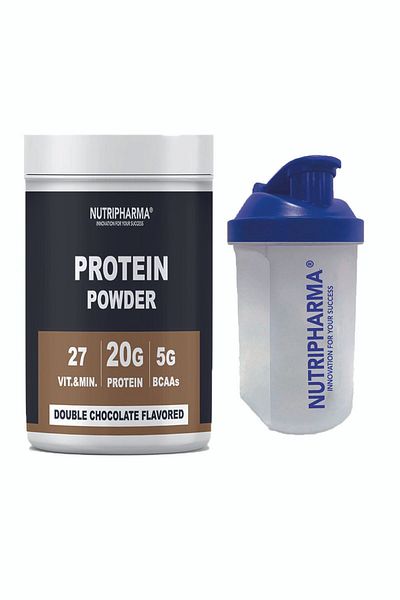 NUTRIPHARMA Protein Powder, 464 g, 16 servings, Shaker Gift