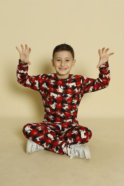 Ponki Boy's Suede Pajama Set