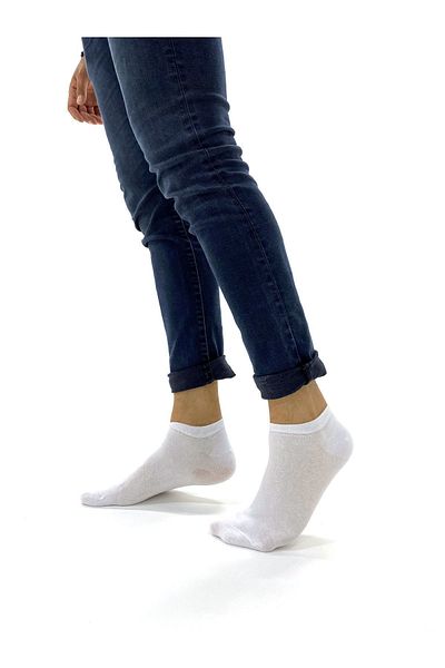 BOSAMED Large Size Men's Booties Socks Size 45-50 6 Pieces White